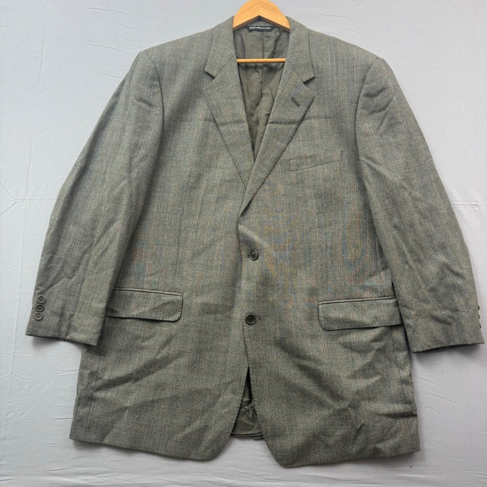 Coppley Ermenegildo Zegna Wool Blazer Gray Glen Plaid Sport Coat Men 46W 40 Tall